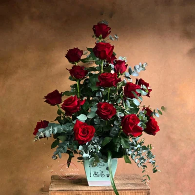 Centro de 18 Rosas Rojas