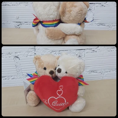 Pareja de ositos bandera arcoíris