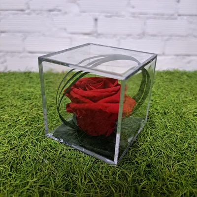 Rosa en Metacrilato Roja