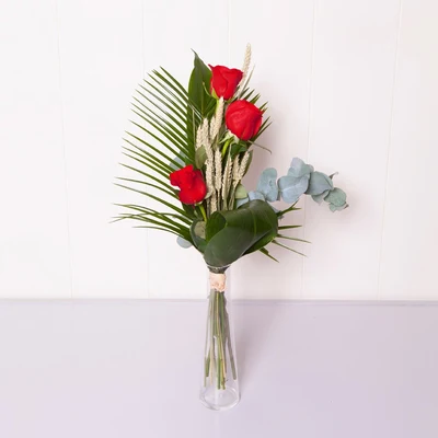3 Rosas Rojas en ramo