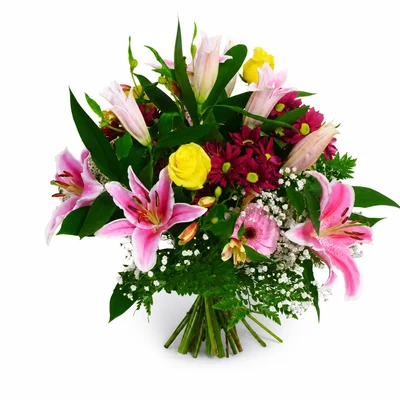 Ramo de Lilium Oriental, Rosas y Flores