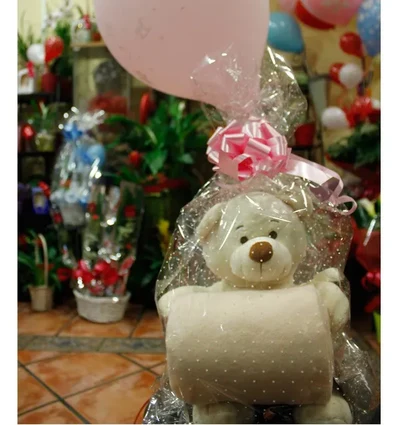 Peluche, Globo y Mantita de Niña