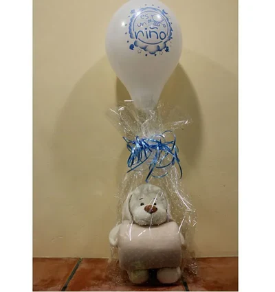 Peluche, Globo y Mantita de Niño