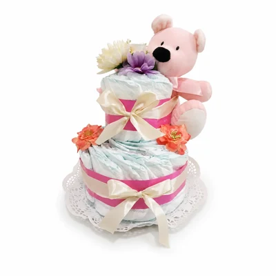 Tarta de Pañales Pequeña Niña