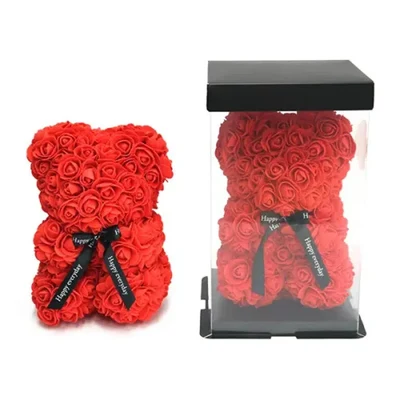 Flower teddy rojo