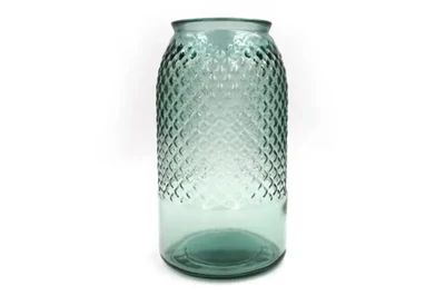 Jarrón clásico de vidrio 100% reciclado. 22cm de altura