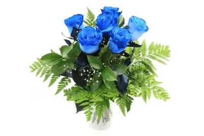 Ramo de Rosas Azules + verdes de temporada
