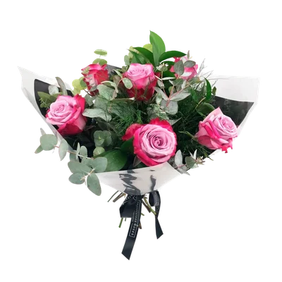Ramo de Rosas Rosas Deep Purple + Verdes de temporada