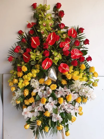 Corona funeraria grande Multicolor
