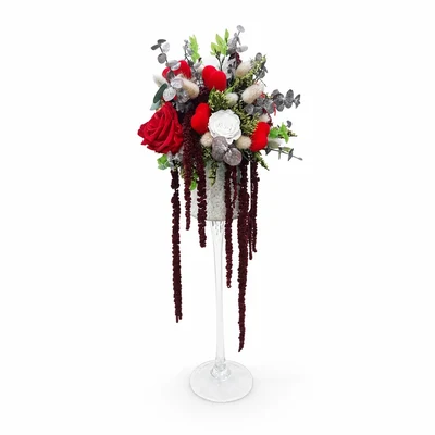 Copa de Cristal con Rosas preservadas