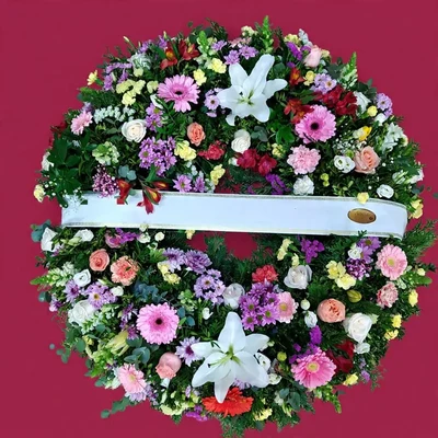 Corona funeraria tonos suaves