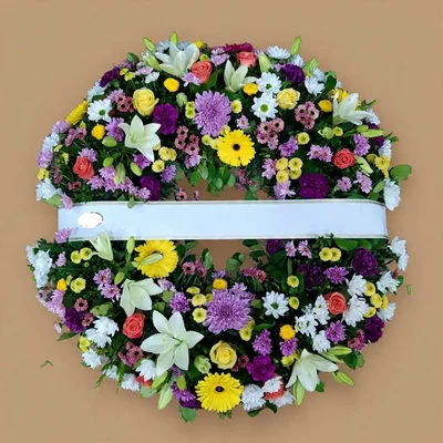Corona funeraria multicolor
