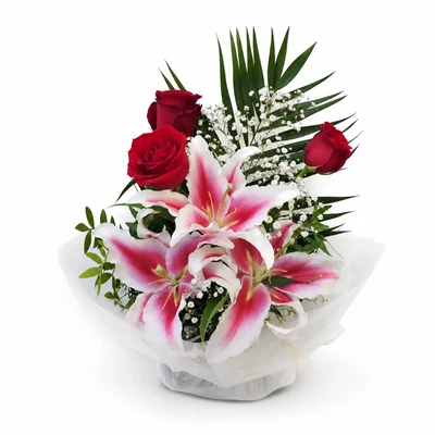 Ramo de Rosas Rojas y Stargazer