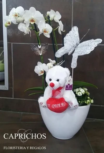 Centro de Orquidea con Peluche