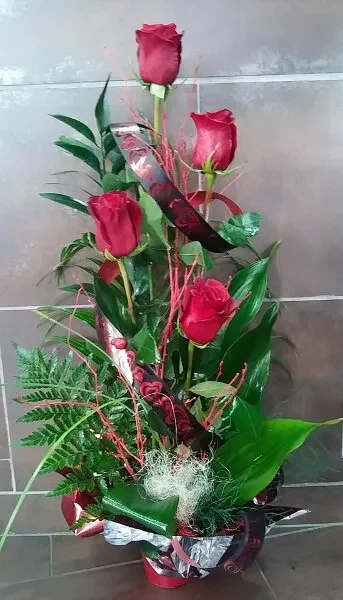 Centro de Rosas Rojas Amor
