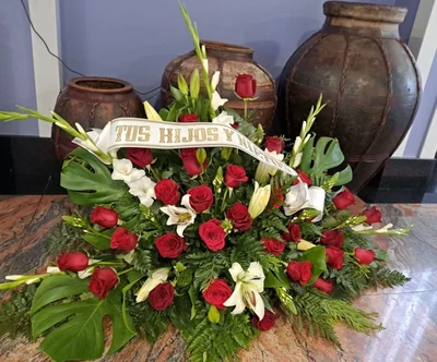 Palma Funerària tons vermells