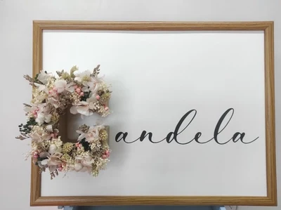 Cuadro pared con NOMBRE de flores