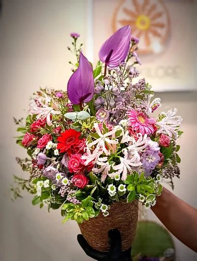 Cesta de flores Premium