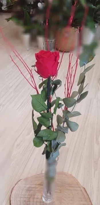 Arrosa kontserbatua askotariko hosto berdeekin