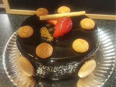 Pastís de xocolata i cafè