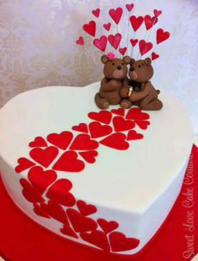 Hearts Fondant Cake