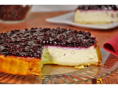 Pastel de Queso con Arándanos