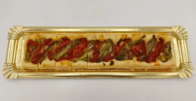 Coca de recapta de pimiento rojo y berenjena