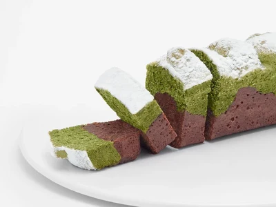 Cake de Té verde matcha y chocolate