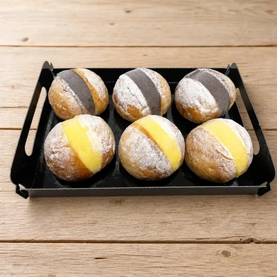 Bandexa Bocatin brioche recheo de crema e crema de chocolate