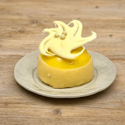 Mousse de xocolata blanca i mango