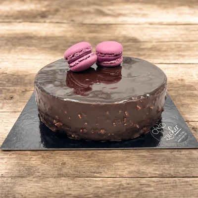 Mousse de chocolate negro e froita da paixón