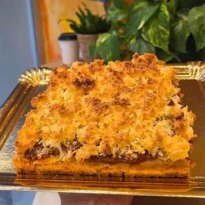 Tarta de coco y dulce de leche