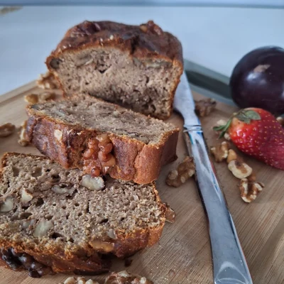 Bizcocho VEGÀ de poma, canyella i nous sense gluten i sense sucre