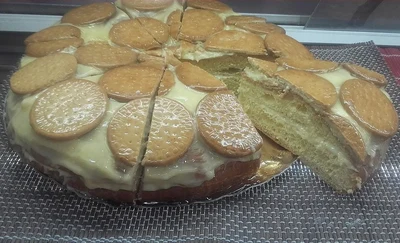 Roda de natillas con galletas