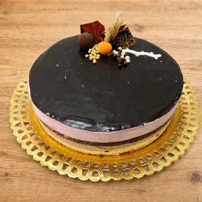 Mousse de gianduja de avellana y frambuesa